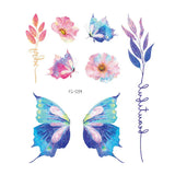Shiny Butterfly Tattoo Stickers Temporary & Waterproof Removable Winged Animals Pattern Tattoos Insect Flase Tattoo for Party