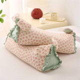 1pcs Cotton Double-layer Sand Buckwheat Shell Headrest Cute Floral Rabbit Ear Breathable Pillow Comfortable Cervical Bolster