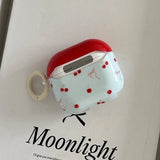 Lovely Red Cherry Bowknot Gloss Pattern Wireless Bluetooth Earphone Case For AirPods Pro 2 4 3 2 1 Soft Shell Funda With Pendant