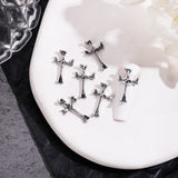 10PCS Gothic Style 3D Alloy Nail Art Charms Skeleton Cross Accessories Parts For Halloween Nail Decoration Design Supplies Tool