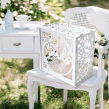 Ikeehome  White wedding card boxes for reception, PVC gift card box with acrylic window, rustic envelope money gift box for anniversary