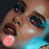 1 Pair Cosplay Color Contact Lenses Halloween Mesh Series Red White Blue Coloured Lenses  for Eyes Anime Accessories