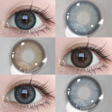 1 Pair Fashion Colored Contact Lenses Popular Natural Gray Brown Beauty Pupils Blue Eyes Lens Yearly Blue Eyes Contact