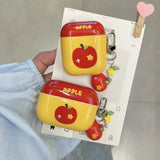 lovely red apple silicone earphone case for airpods 1 2 3 4 pro 2 soft cover cute star key chain shockproof bumper