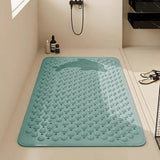 Non-Slip PVC Shower Bath Mat with Suction Cups Hydrophobic Hollow Massage Bathtub Pad Quick-Drain Thickened Bathroom Floor Mat