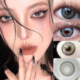 1 Pair 0~-8.00 Myopia Lenses Colored Contact Lenses with Degree High Quality Natural and Beautiful Pupils New Soft Lenses