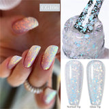 10ml Snow Glitter Gel Nail Polish Pink Milky White Jelly Sequins  Semi Permanent Nails Art Design Varnish Manicure