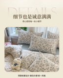 Class A Knitted Bedding Set Floral Style Bed Linen Set Soft Double Yarn Four-Piece Set Quilt Cover Set Bed Sheets Gift for Home