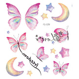 Shiny Butterfly Tattoo Stickers Temporary & Waterproof Removable Winged Animals Pattern Tattoos Insect Flase Tattoo for Party