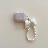 INS Korea Bow Knot Pearl Pendant Chain Earphone Case For Airpods Pro3 1 2 3 4 Cover Soft For Air Pods Pro Pro2nd Fundas
