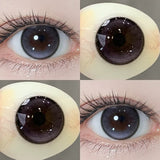 2Pair 14.2-14.5 Diameter Black Gray Lenses Natural Pupils Brown Colored Lenses for Eyes Female Beauty and Fast Shipping