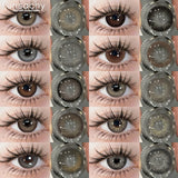 2Pcs Natural Gray Contact Lenses Yearly Brown Colorcon Makeup Blue Pupils Green Lens for Eyes High Quality Soft Contact