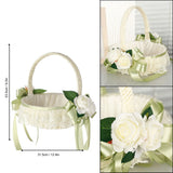 Hand Woven Flower Girl Basket Lightweight Romantic Wedding Basket Multifunctional Fruit Basket for Ceremony Decoration