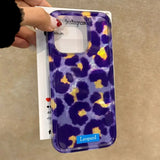 Retro Gradient Pink Texture Laser Phone Case For iPhone 17 16 Pro Max 15 14 13 12 11 XS 7 8 Plus 16E Stylish Leopard Print Cover