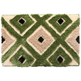 Tufting Green Geometric Bathroom Mat Soft Bedside Rug Floor Pad Bathmat Bedroom Doormat Carpet Aesthetic Home Room Decor 40x60cm