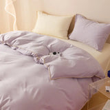 Stripe Color Collision Shell Embroidery Student Dormitory Solid Color Four Piece Set