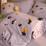 3D Flower Embroidery Summer Quilt Soft Skin Friendly Air Conditioning Comforter Super Soft Machine Washable White Summer Blanket