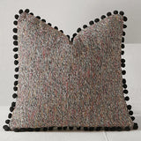Boho Woven Throw Pillow Cover with Pompom Edge Living Room Sofa Bedroom Home Decor Zipper Soft Cushion Case Fashion Funda CoJin