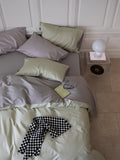 New Premium 00s Gown Satin Full Cotton Bedding Tee-Piece Set Pure Cotton Simple  Color Bedding Comforter Cover