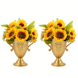 Ikeehome  2 Pieces Of Vintage Metal Vase For Christmas Decoration, Indoor Dry Flower Container For Flower Arrangement, Wedding Decoration,