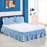 4 Layers Ruffled Bed Skirt Wrap Around Elastic Bed Skirt Bed Cover Without Surface Home Hotel Bed Skirt Twin /Full/ Queen/ King