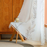 Boho Curtain Embroidered Curtain for Bedroom Nursery Light Room filtering Farmhouse for Curtains Living Room Rod Pocket Drapes