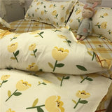 Ins Style Fashion Butterfly Bedding Set For Girls Boys Double Size Flat Sheet Duvet Cover Pillowcase Bed Linen Home Textile