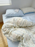 Fre Sle Pure Cotton Bedding Set 40 Tead Count 4-Piece Quilt Cover eet Fitted eet Pillowcase Set for Students