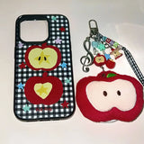 Korean Ins Lucky Red Apple Phone Case For iPhone 16 Pro Max 15 14 13 12 11 Pro Mini 7 8 Plus Luxury Niche Star Y2K Phone Cases