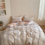 100% Cotton Floral Bedding Set Single Queen King Size Washed Cotton Soft Duvet Cover Bed Sheet/Fitted Sheet Pillowcases 3/4Pcs