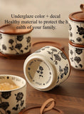 3pcs Ceramics Jars Lid Coffee Bean Storage Container‌ Dustproof and Moisture-proof with Cover Kitchen Organizer Jars for Spices