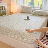 Spring/Summer 2025 Single Item Bed Hat Class A Cloud-sensing Cotton Double-layer Yarn Mattress Cover Printed Cartoon Bedspread
