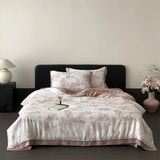 Luxury Organic Bamboo Soft Silky Printing Bedding Set Single Double Queen King Size Duvet Cover Flat/Fitted Bed Sheet Pillowcase