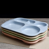 Plastic Student Dinner Plate Thickened Canteen Compartment Food Tray Anti-fall Multigrid Rice Pan Home Rectangle Kitchen Tools