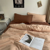 Hot Bedding Set Bedroom Decor Washed Cotton Double Duvet Cover Set Duvet Cover Flat Sheet Quilt Cover Pillowcase Home Textiles