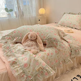 Summer Quilt  New  Cotton Korean Ins Lace Fragmented Series  Air Condition Quilt High Quality Summer Blanket set