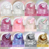 7ml Auroras Glitter Nail Polish No Need of UV/LED Lamp Nail Supplies Vernis White Pink Silver Pearl Effect for Nails