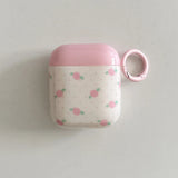 Pink Purple Blue Rose Flower Soft Headphone Protection Cover Case For Apple AirPods 1 2 3 4 Pro 2 Cases Coque Cute Love Pendant