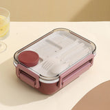 1300ml Plastic microwave oven Lunch box with Tableware for Office Workers Students Divided Bento Box Leakproof Food Container