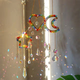 Rainbow Crystal Sun Catchers Home Decor Items Window Hanging Sun Catcher Heart Moon Star Rainbow Room Decor Wind Chimes Hanging
