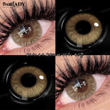 1 Pair Seattle Brown Colored Contact Lenses Natural Brown Pupils Eyes Contact lenses Gray Soft Contact Lenses 14.20mm Yearly Use