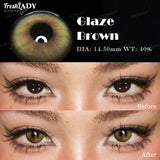 2pcs Glaze Series Colored Contact Lenses Natural Brown Pupils Blue Eyes Lenses Gray Soft Contact Lenses 14.50mm Yearly
