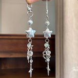 3D Star Clover Beaded Charm Phone Pendant Crystal Wristband Keychain Bracelet Lanyard Cord