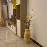 Natural Rattan Woven Cane Vase 30-40cm Handmade Floor Vase Living Room Window Home Decoration Indoor Furnishing Ornament