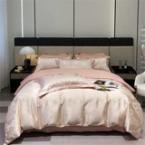 Luxury Satin Jacquard Duvet Cover Set Nordic Double Bed Quilt Cover Bedding Set Adlut Pillowcases Sheet Queen King Home Textiles