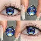 1Year 2Pcs New Cosplay Colored Contact Lenses Myopia Anime Cyber Gray Color Contacts with Power Foggy White Halloween
