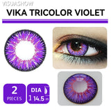 Anime Cosplay Colored Contact Lenses Yearly Disposable 1 Pair Violet Cute Big Eyes Soft Lenses for Cos Party Makeup