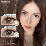 1 Pair Gray Colored Contact Lenses Natural Brown Pupils Eyes Contact lenses Soft Contacts 14.20mm