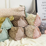 1pcs Cotton Double-layer Sand Buckwheat Shell Headrest Cute Floral Rabbit Ear Breathable Pillow Comfortable Cervical Bolster