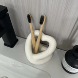 Nordic Style Ceramic Toothbrush Holder Bathroom Desktop Organizer Dried Flower Makeup Brush Organizer
